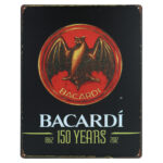 Bacardi 150 jaar metalen bord 30 x 40cm