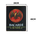 Bacardi 150 jaar metalen bord 30 x 40cm — foto 2