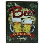 Beer o clock metalen bord 30 x 40cm