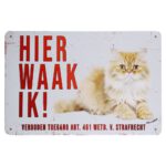 Hier waak ik Perzische - Metalen borden
