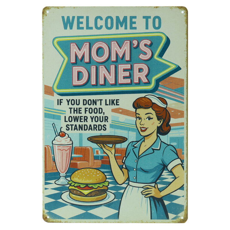 Welcome To Moms Diner - Metalen Borden
