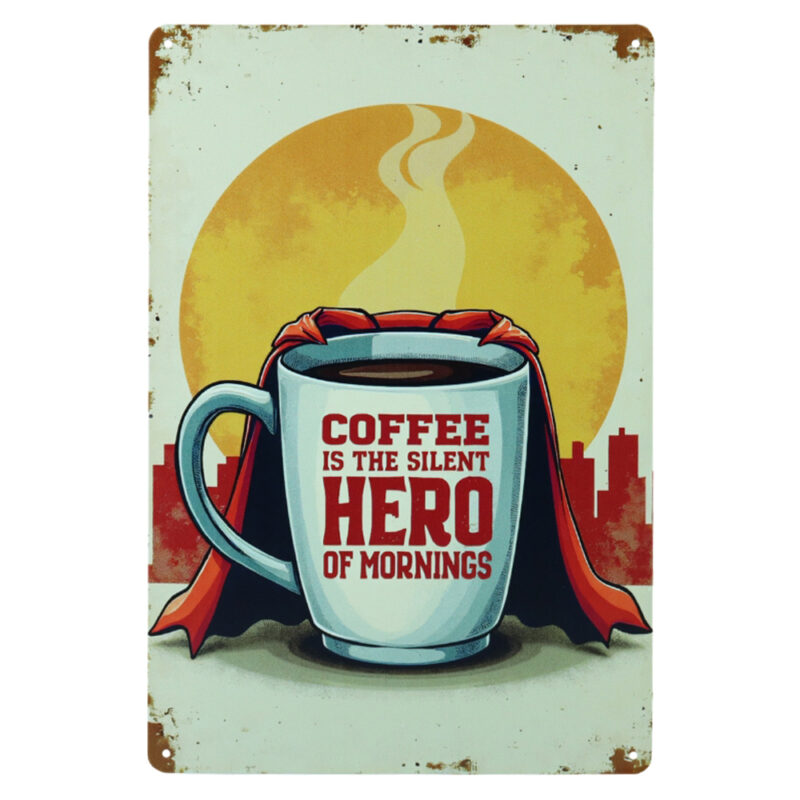 Coffee hero - Metalen borden