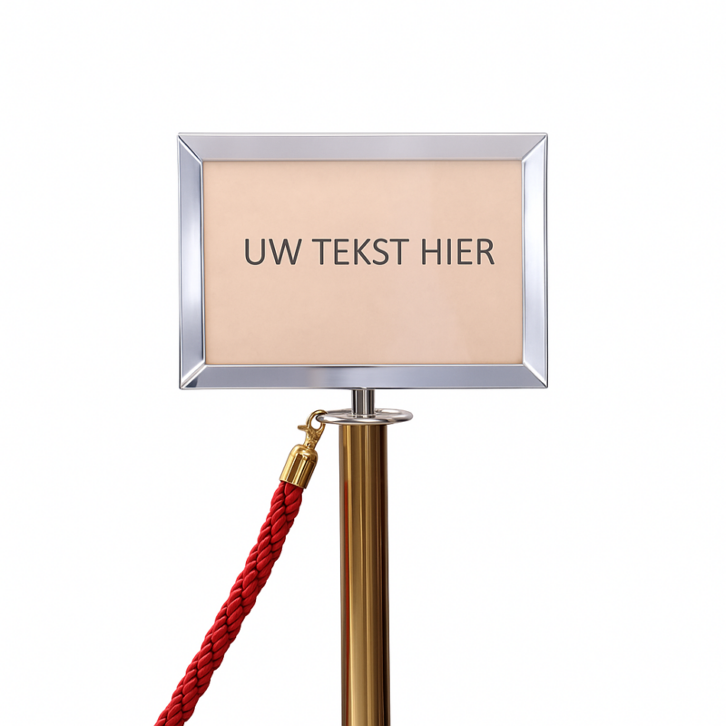 Display voor op afzetpaal liggend