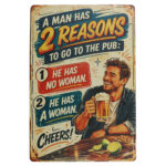 A man has 2 reasons - Metalen bord — foto 1