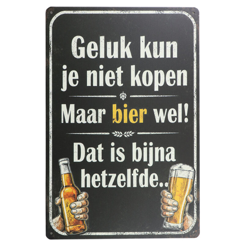Geluk kun je niet kopen - Metalen borden