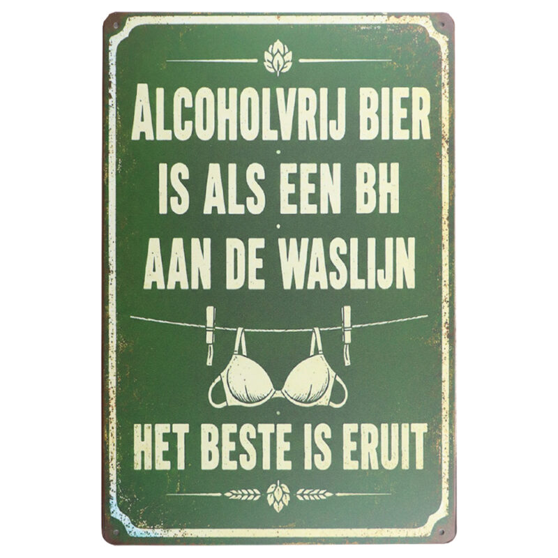Alcoholvrij bier - Metalen borden