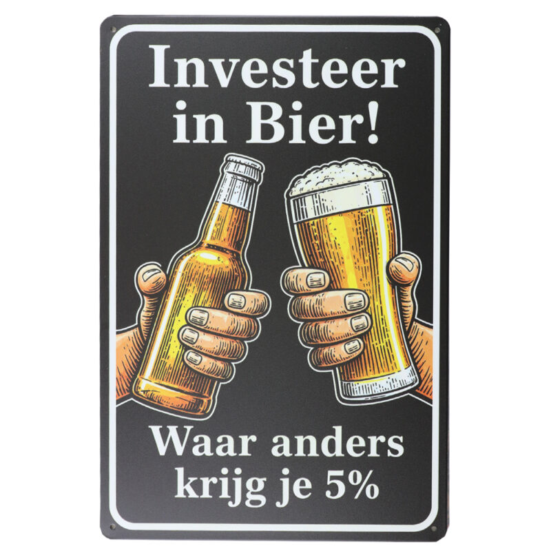 Inversteer in bier - Metalen borden