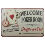 Welcome poker room - Metalen borden