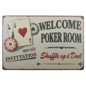 Welcome poker room - Metalen borden