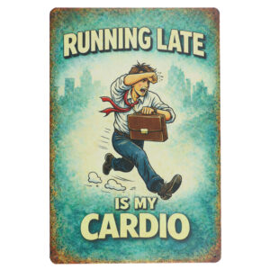 Running Late Is My Cardio - Metalen Borden