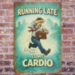 Running Late Is My Cardio - Metalen Borden — foto 2